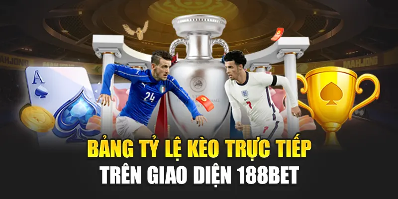 Bảng tỷ lệ kèo trực tiếp trên giao diện 188Bet